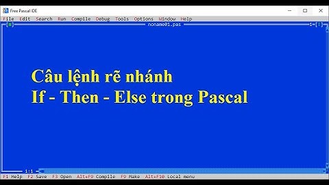 Lập trình Pascal 05: Câu lệnh rẽ nhánh IF - Then - Else trong Pascal