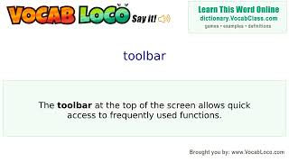 Toolbar – English Pronunciation, Definition, Synonyms, Antonyms, Example Sentence