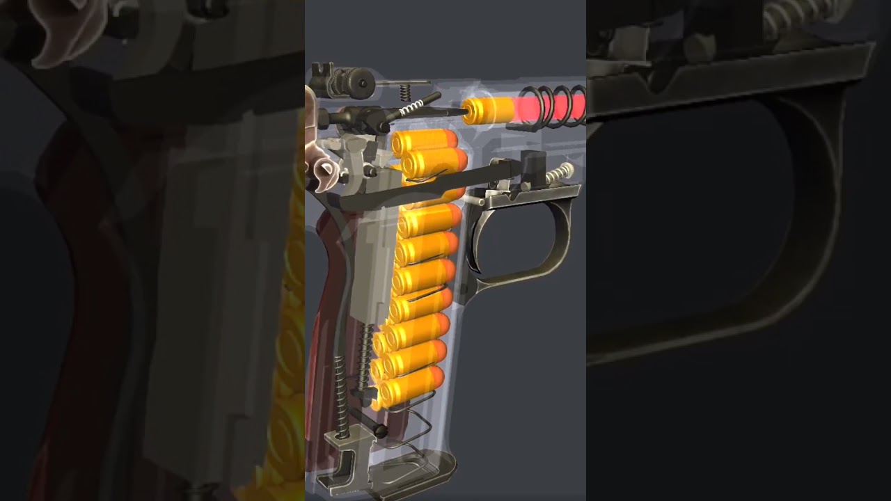 Pistol Firing Mechanism Explained | 3D Animation in Slow Motion