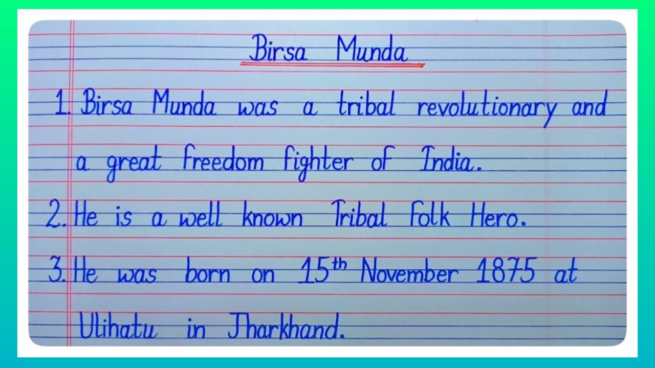 write essay on birsa munda