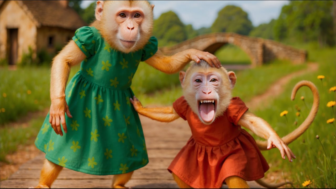 YaYa and Shally love to tease each other roughly 🐒