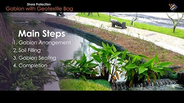 Geosynthetic Application | How "Gabion with Geotextile Bag in Shore Protection" is done?