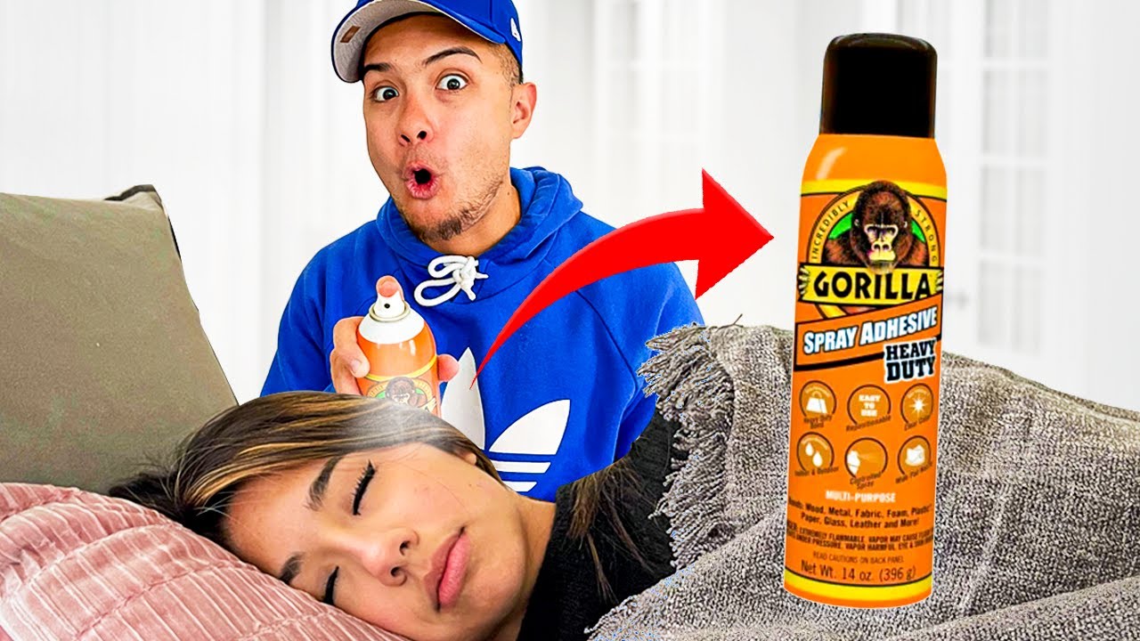 Spraying Gorilla Glue In Sisters Hair! (Stuck) 