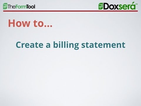 How do you create a billing statement?