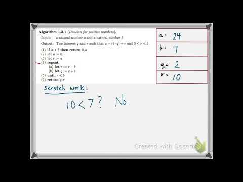 Division algorithm for positive integers