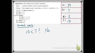 Division algorithm for positive integers