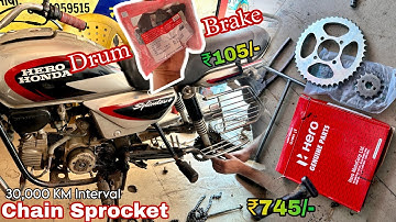 Hero Splendor Plus Genuine Chain Sprocket Kit Installation | Price