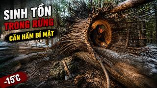 Building a Hidden Shelter Inside a Giant Fallen Tree | Bushcraft Survival ASMR