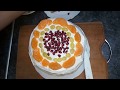 Торт &quot;Домик в деревне&quot; с творожным кремом и фруктами. Cake with cottage cheese cream and fruits.