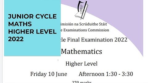 JUNIOR CYCLE HIGHER LEVEL MATHEMATICS 2022 QUESTION 2 SOLUTION