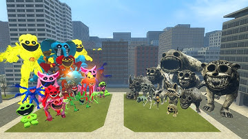 All ZOONOMALY TITAN CAT MONSTERS VS ALL SMILING CRITTERS POPPY PLAYTIME CHAPTER 4 IN GARRY