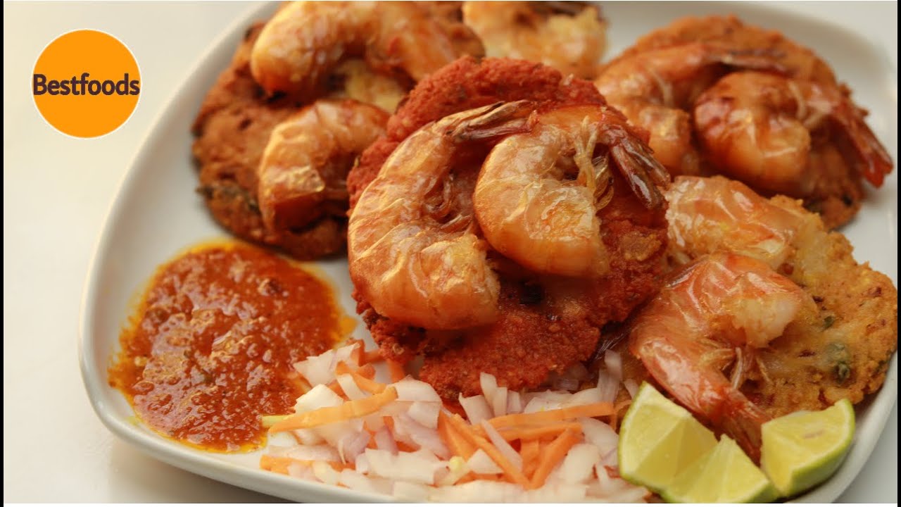 Prawns Topped Spicy Split Pea Patties │Prawns Wade │ How To Make Prawns Wade │ Wade │ Isso Wade