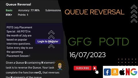 Queue Reversal | POTD | GFG Problem of the Day | C++ | Java | Python @CodeThurst