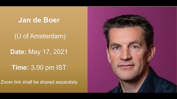 Jan de Boer: (U of Amsterdam): Quantum gravity meets statistical physics(Zoom Seminar)