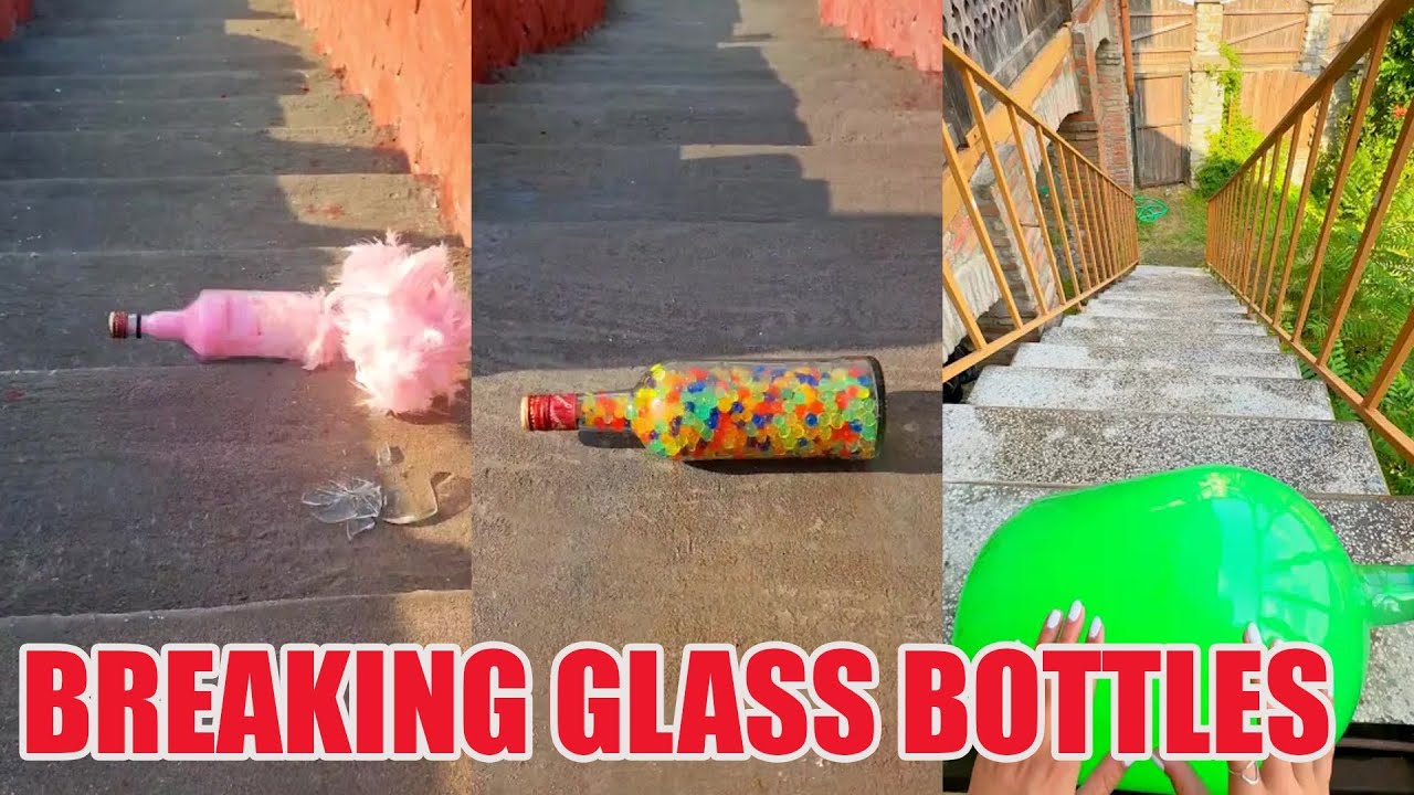 Breaking Glass Bottles and Balloon Drops 🔥 Crushing Crunchy & Soft Things #asmr #satisfying