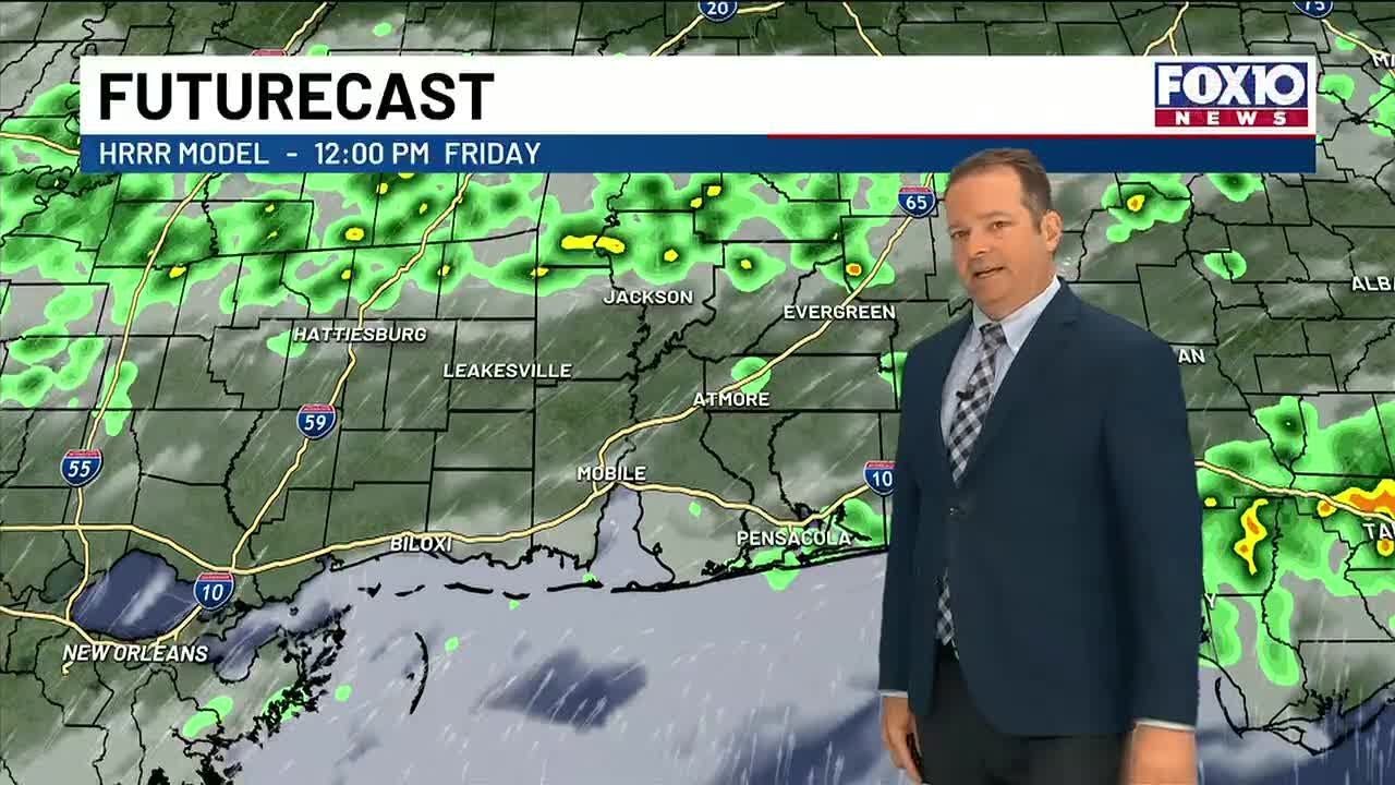 Warm with spotty showers for Friday - YouTube