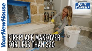 Amazing Fireplace Makeover for less than $20  Do it Yourself
