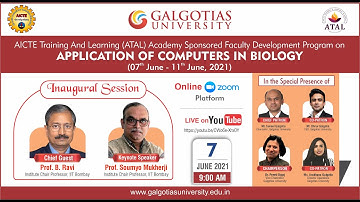 Inaugural Session: ATAL FDP on Application of Computers in Biology