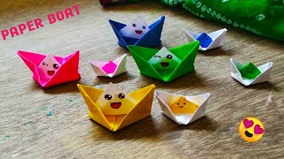 How to make cute Paper Boat | Origami Boat || Origami craft with paper | DIY Mini paper Boat.