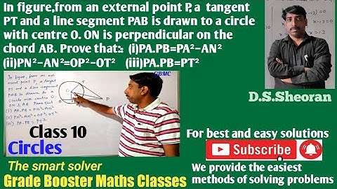 In figure from an external point P a tangent PT and a line segment PAB is drawn