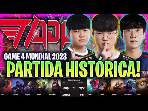 LA MEJOR PARTIDA DEL AÑO! *HISTÓRICO* | T1 vs JDG Game 4 WORLDS SEMIFINAL 2023 LVP ESPAÑOL