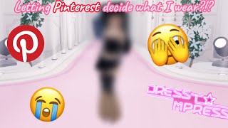 * 🎀 WEARING THE FIRST OUTFIT THAT POPS UP ON  MY PINTEREST 🎀✨* Dress To Impress… (Roblox)