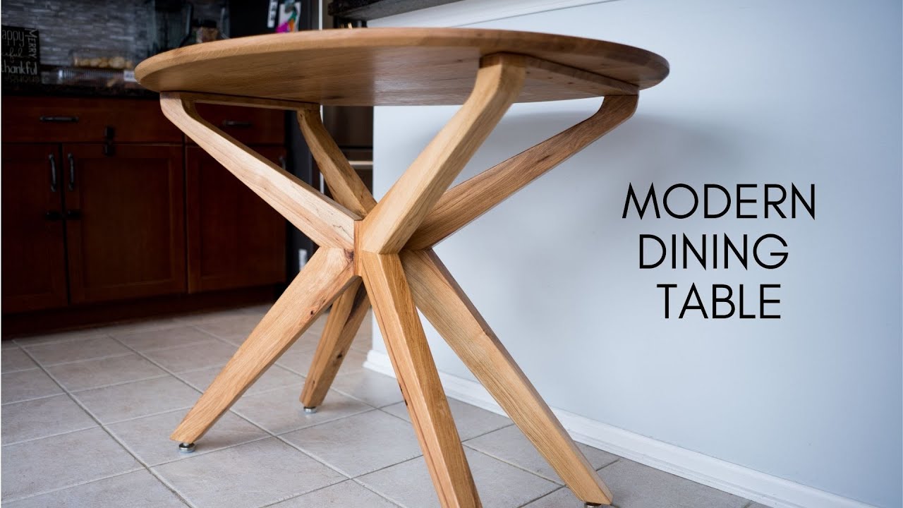 DIY MidCentury Modern Dining Table from Hickory and White Oak! YouTube
