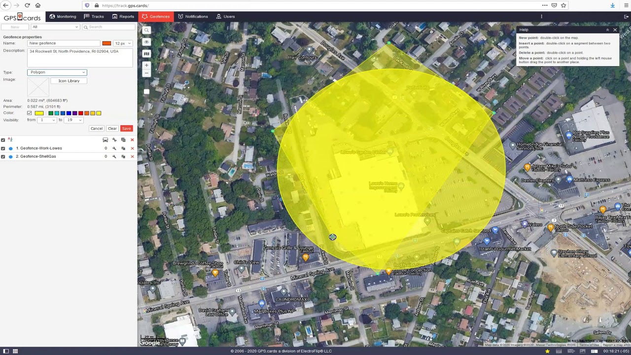 GPS cards - Geofence (perimeter fence) - Tutorial