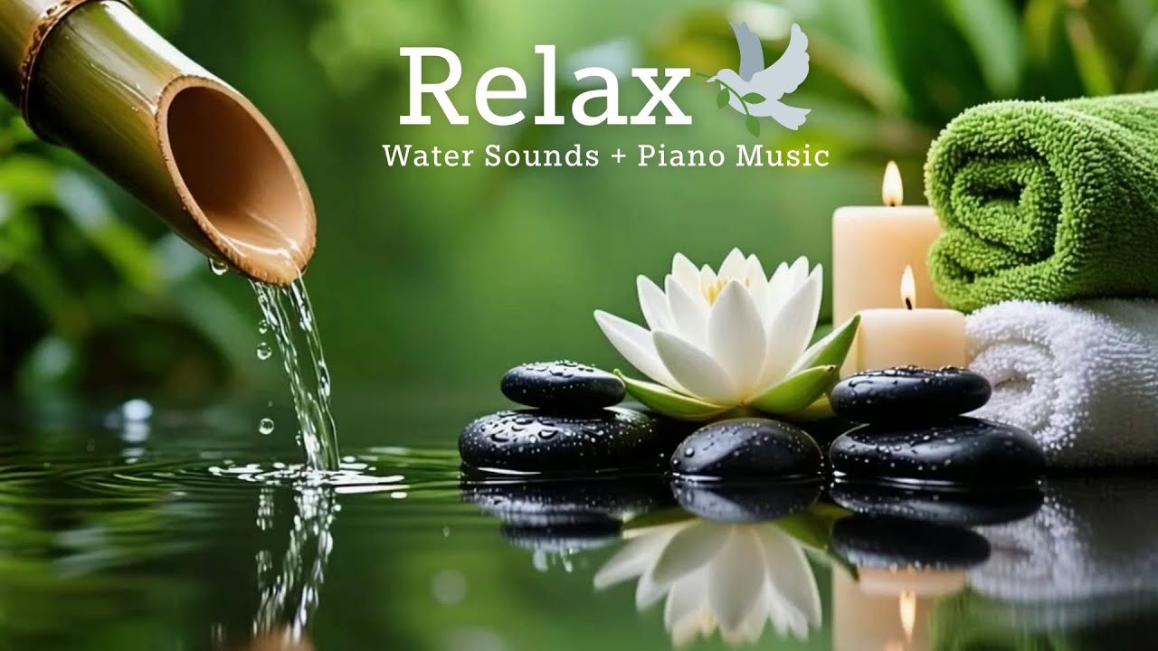 Let Go of Stress 🌿 Relaxing Piano with Bamboo Water for Deep Healing Sleep