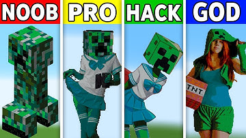 Minecraft pixel art: CREEPER NOOB vs PRO vs HACKER vs GOD