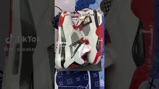 Unboxing Jordan4 red fire 🔥