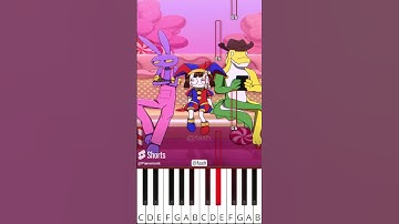 Jax x Pomni x Gummigoo (@fash) The Amazing Digital Circus Animation - Octave Piano Tutorial