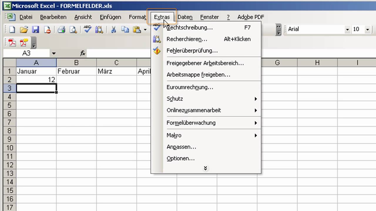 Excel 2003 - Zellenzeiger verschieben