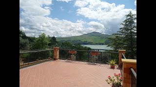 Lovely lake view villa with panoramic terrace and land in Guardialfiera.