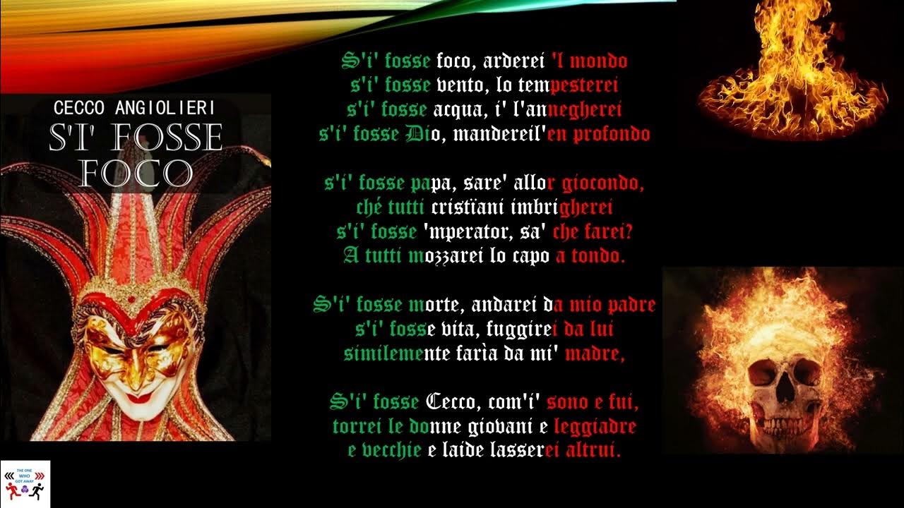 S I Fossi Foco De Andrè S'i' fosse foco | Cecco Angiolieri | Fabrizio De André (with Lyrics