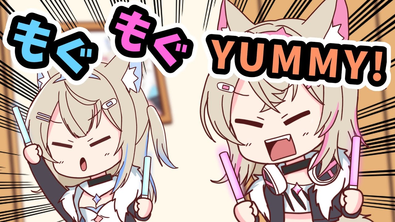 【手描き】猫又おかゆ2nd Liveを全力で楽しむフワモコ【フワモコ／猫又おかゆ／ホロライブ／切り抜き動画】