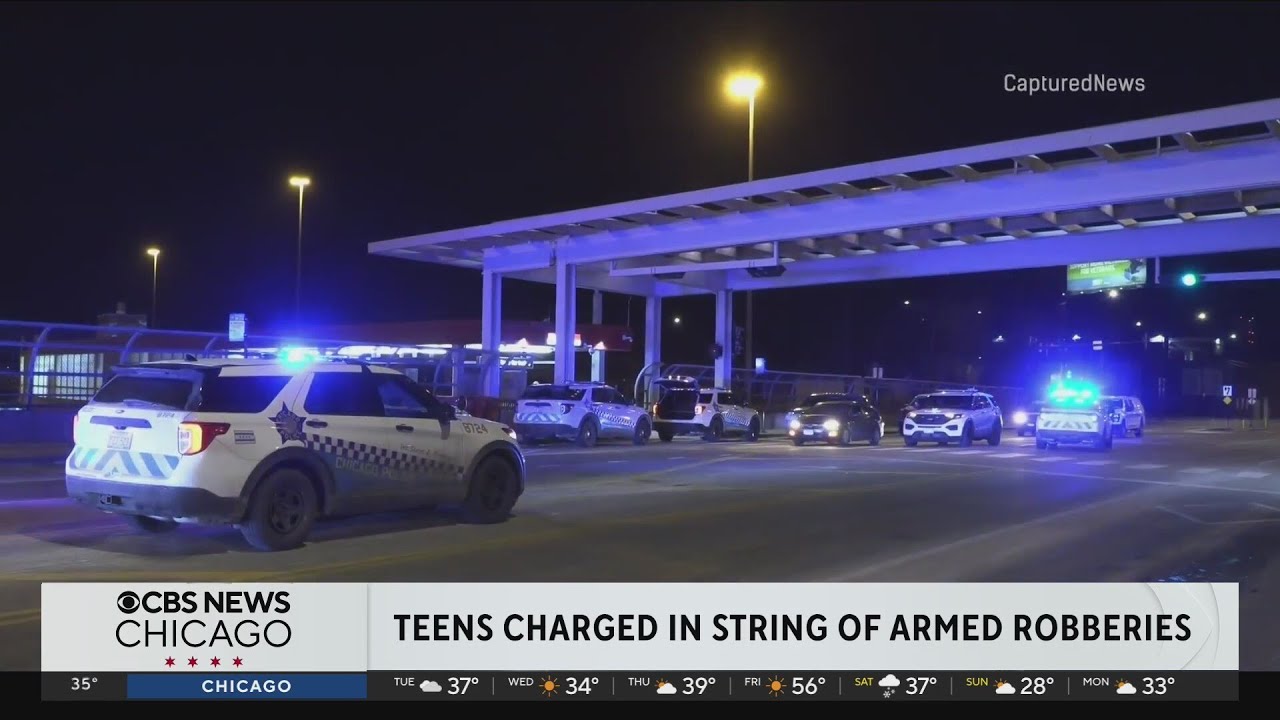 Teens charged in string of armed robberies - YouTube