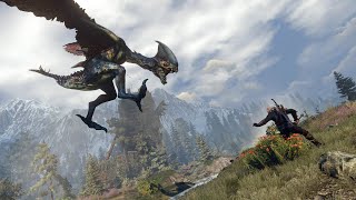 Witcher III Geralt of Rivia vs Forktail [Dragon]