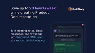 GetStory.io - product documentation writing with AI assistance tool