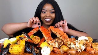 KING CRAB LEG MUKBANG/ SEAFOOD BOIL