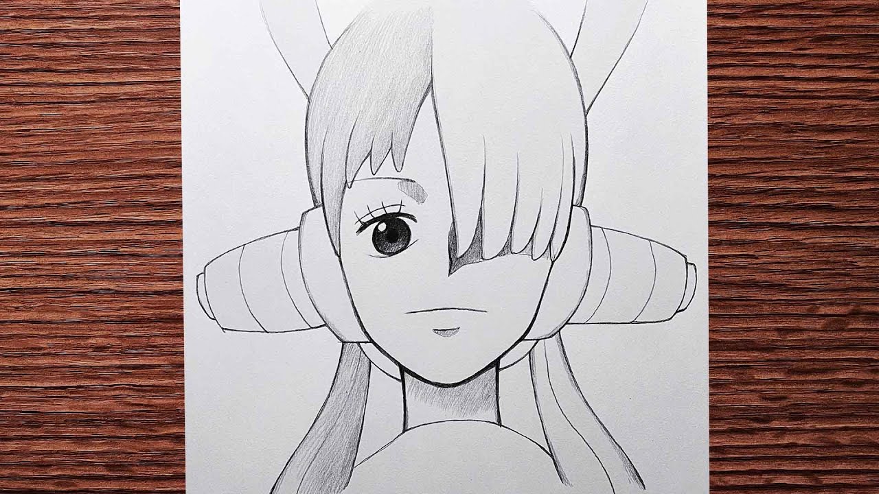 How to Draw Anime Girl Uta from Bubble Anime Step by Step 