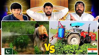 Reaction On Manual Spray vs Tractor Sprayer | Pakistan vs India Farming | Pakistani Reaction 🇵🇰❤️🇮🇳