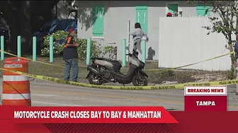 Crash shuts down intersection of Manhattan Avenue South and Bay to Bay Boulevard in Tampa