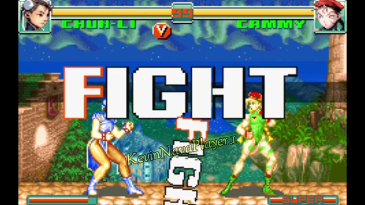 SuperStreetFighter2TurboRevival) GBA Modo Arcade ChunLi VS Cammy nivel experto del CPU