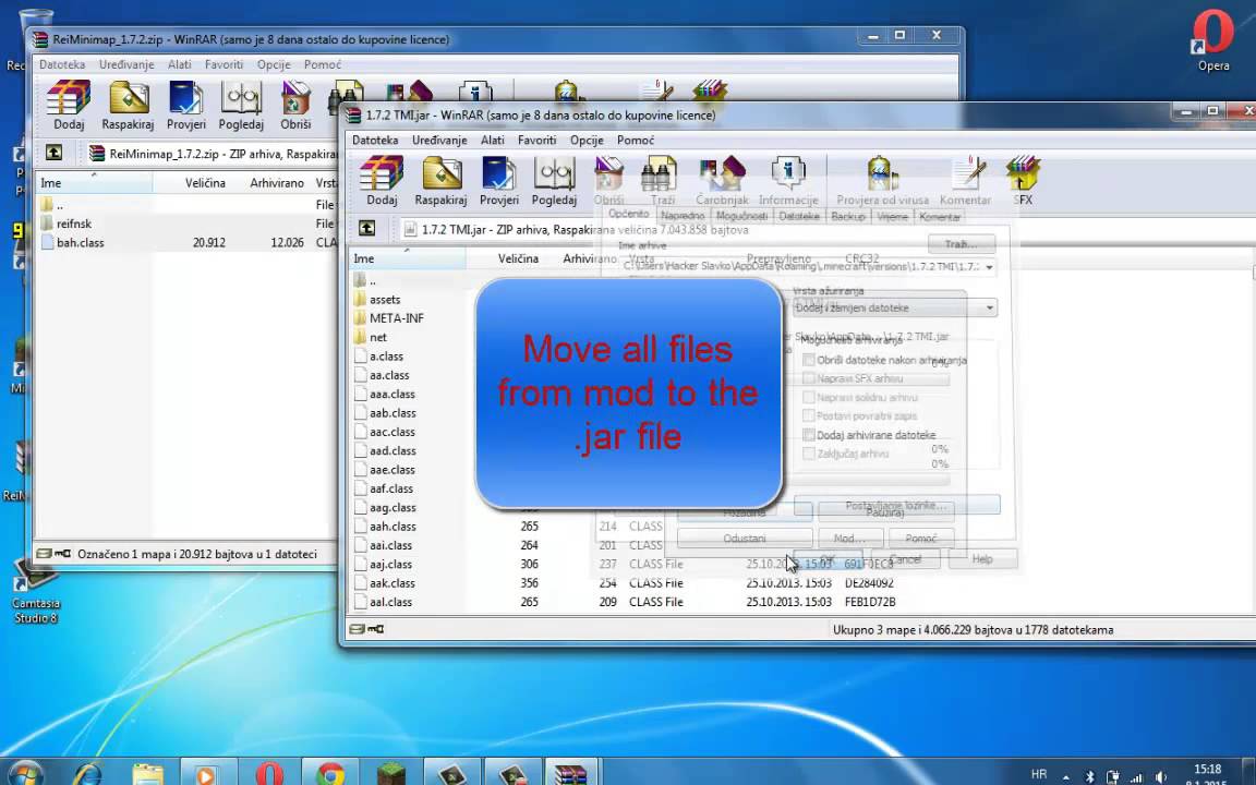 How to install Rei's minimap on Minecraft 1.7.2 (Non Forge)