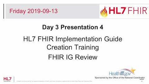 FHIR IG Review - FHIR Implementation Guide Creation Training
