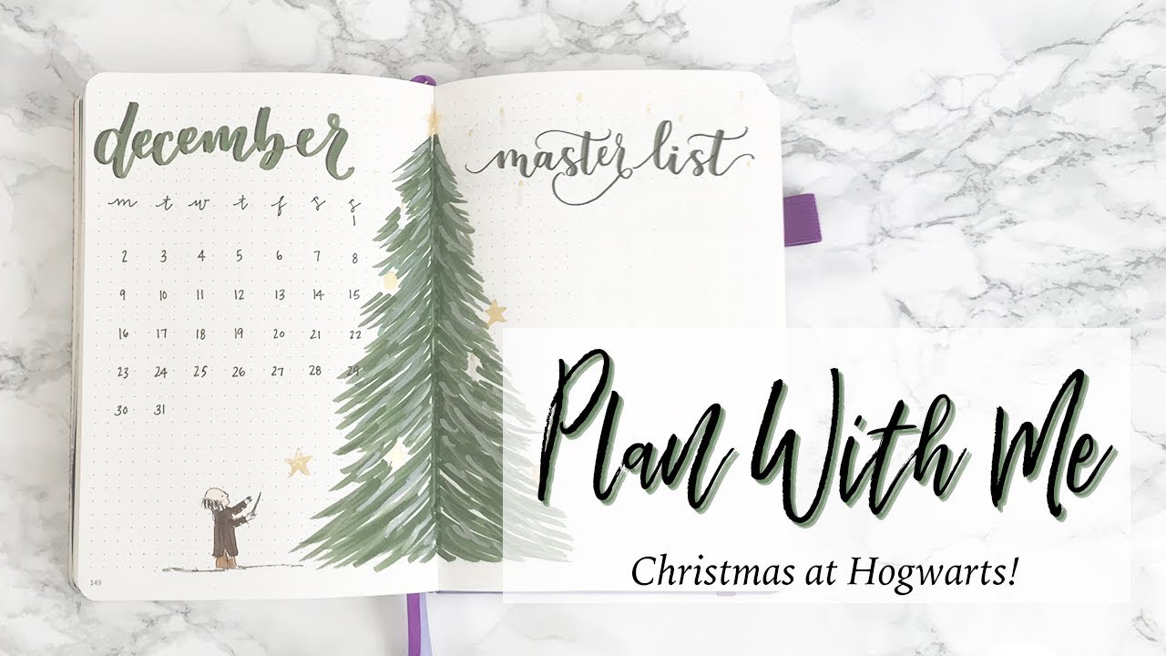 Bullet Journal Plan With Me | Christmas at Hogwarts - Winter Harry Potter Theme