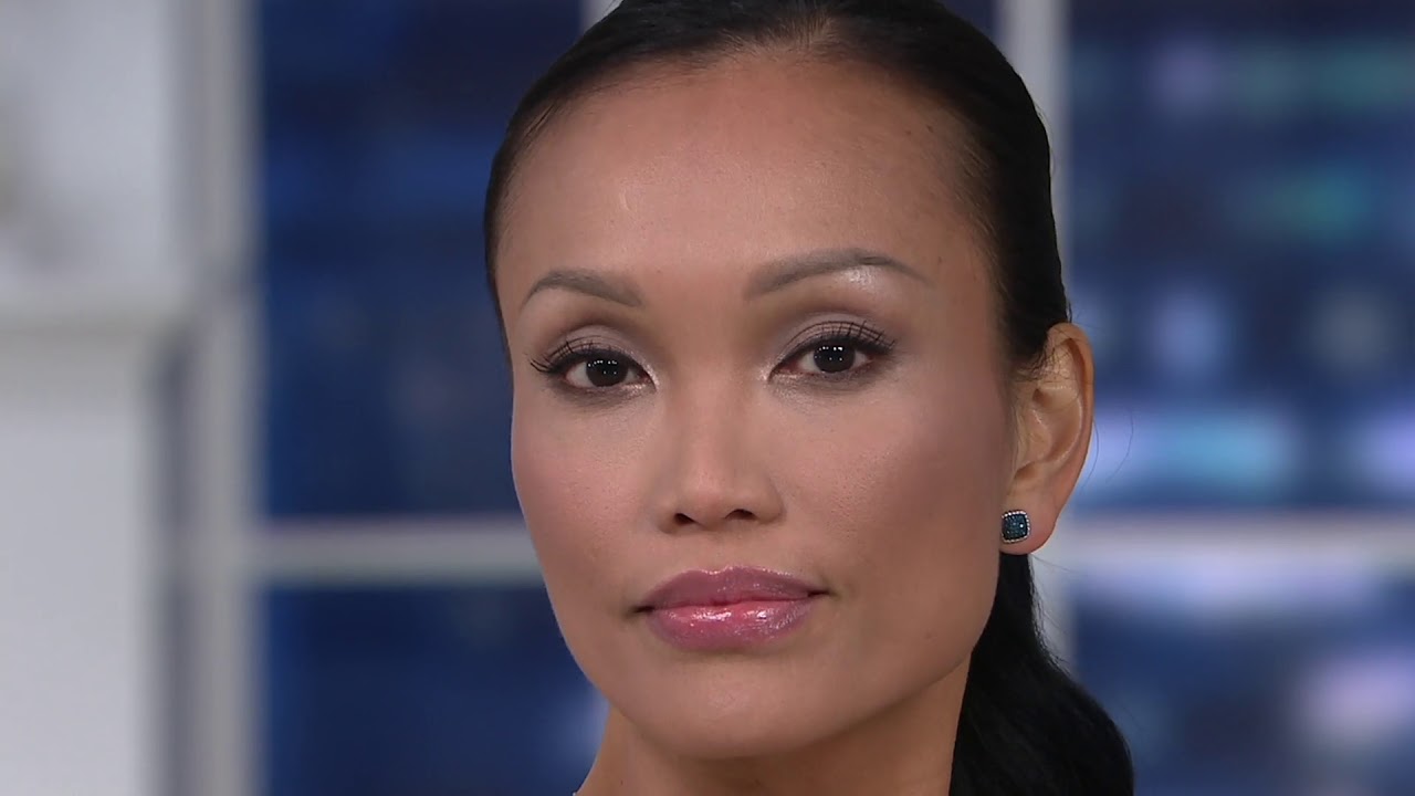 Pave' Blue Diamond Stud Earrings, Sterling by Affinity on QVC