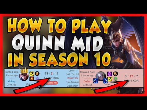 HOW TO PLAY QUINN MID EFFECTIVELY IN SEASON 10 (VSING EX PRO ARCSECOND) - League Of Legends