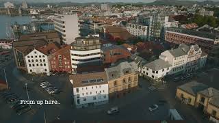 From up her, they all seem so harmless down there. A flight over a Stavanger festival night.
